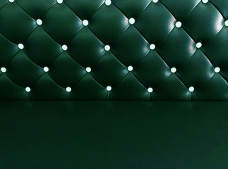 shameless beautiful dark leather sofa, background of white buttoned on luxury green leather pattern, Vip luxury green leather background with buttons, vintage leather cushion green color background