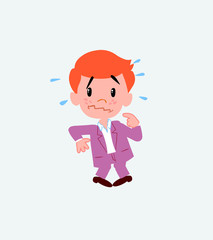 Businessman in casual style, scared. 