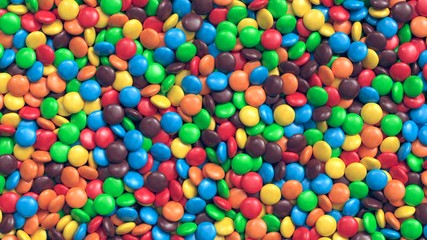 Fototapeta na wymiar Huge pile of colorful coated chocolate candies background 3d rendering