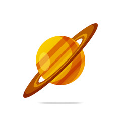 Obraz premium Planet Saturn ilustracji wektorowych na białym tle