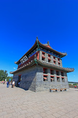 Fototapeta premium Shanhaiguan ancient city embrasured watchtower, China