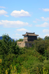 Fototapeta na wymiar Shanhaiguan ancient city embrasured watchtower, China
