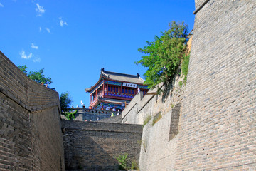 Fototapeta na wymiar ancient tower building scenery, Qinhuangdao, Hebei Province, China