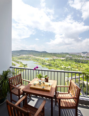 The view from the balcony of the office