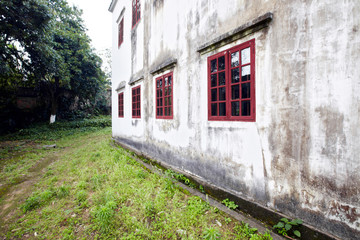 Fototapeta premium Beautiful rural scene, architectural structure close-up of an old house