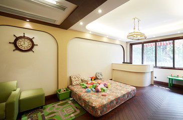 Family children's room interior, living room