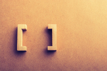 Bracket set made of piece of wood