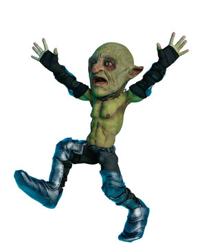 goblin cartoon in a white background