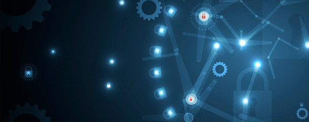 Cybersecurity and information or network protection. Future technology web services for business and internet project