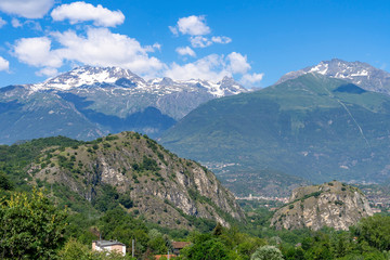 Fototapeta na wymiar Mountain landscape in the Susa valley, Piedmont