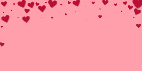Red heart love confettis. Valentine's day falling 