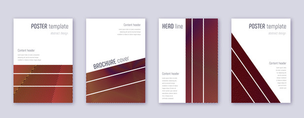 Geometric brochure design template set. Orange abs