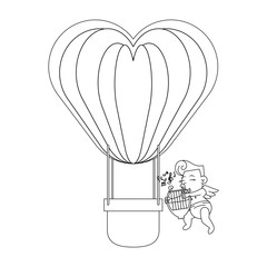 Hot air balloon heart shaped