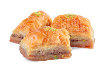 Turkish Ramadan Dessert Baklava isolated on white