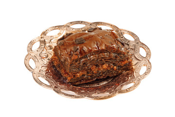 Turkish Ramadan Dessert Baklava isolated on white