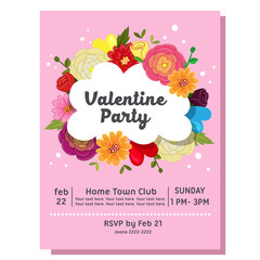 cute valentine party invitation card floral cute set