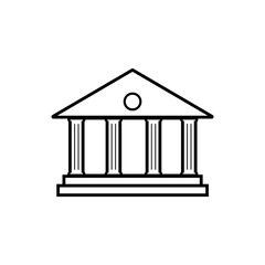 bank line icon, logo on white background