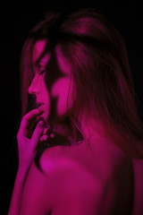 woman portrait in neon light