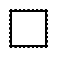Blank postage stamp. Clean postage stamp template. Postage icon.