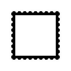 Blank postage stamp. Clean postage stamp template. Postage icon.