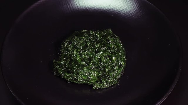 korean fresh seafood sea mustard rotating