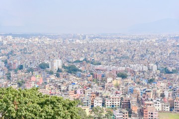 Fototapeta na wymiar Kathmandu City View from Swayambhunath Pagoda in Kathmandu Valley