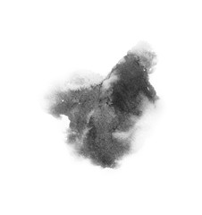 watercolor black and gray, grey texture splash isolated on white background, for text, banner, card, invitation, design for tag and label, logo, brand © wrongorright