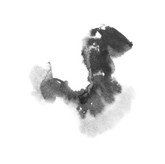 watercolor black and gray, grey texture splash isolated on white background, for text, banner, card, invitation, design for tag and label, logo, brand © wrongorright