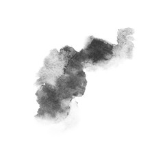 watercolor black and gray, grey texture splash isolated on white background, for text, banner, card, invitation, design for tag and label, logo, brand © wrongorright