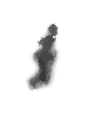 watercolor black and gray, grey texture splash isolated on white background, for text, banner, card, invitation, design for tag and label, logo, brand © wrongorright