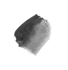 watercolor black and gray, grey texture splash isolated on white background, for text, banner, card, invitation, design for tag and label, logo, brand © wrongorright