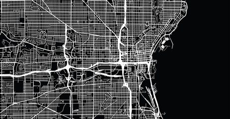 Urban vector city map of Milwaukee, Wisconsin, United States of America