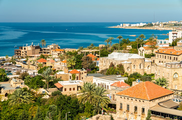 Aerial view of Byblos town in Lebanon
