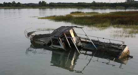 Crashed boat