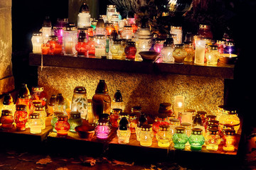 Memento mori - lights and graves on All Saints' Day in the Powazki Cemetery (Polish: Cmentarz Powazkowski) - is a historic cemetery located in the Wola district, western part of Warsaw, Poland.