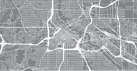 Urban vector city map of Minneapolis, Minnesota, United States of America - obrazy, fototapety, plakaty