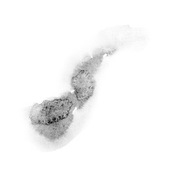 black watercolor splash isolated on white background, for text, banner, card, invitation, design for tag and label, logo, brand. color like gray, grey  © wrongorright