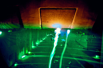Memento mori - lights and graves on All Saints' Day in the Powazki Cemetery (Polish: Cmentarz...