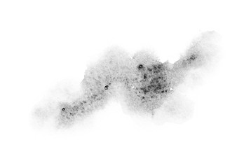 black watercolor splash isolated on white background, for text, banner, card, invitation, design for tag and label, logo, brand. color like gray, grey  © wrongorright