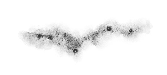 black watercolor splash isolated on white background, for text, banner, card, invitation, design for tag and label, logo, brand. color like gray, grey  © wrongorright