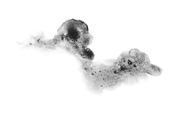watercolor black and gray, grey texture splash isolated on white background, for text, banner, card, invitation, design for tag and label, logo, brand © wrongorright