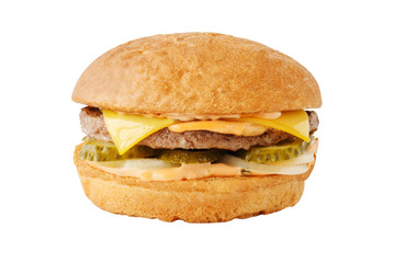 cheeseburger isolated on a white background