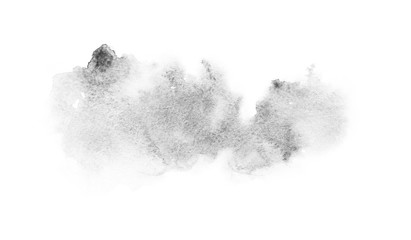 watercolor black and gray, grey texture splash isolated on white background, for text, banner, card, invitation, design for tag and label, logo, brand