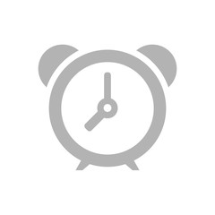 Great design of the grey alarm clock on a white background