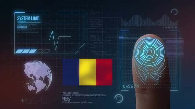 Finger Print Biometric Scanning Identification System. Romania Nationality