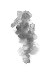 watercolor black and gray, grey texture splash isolated on white background, for text, banner, card, invitation, design for tag and label, logo, brand