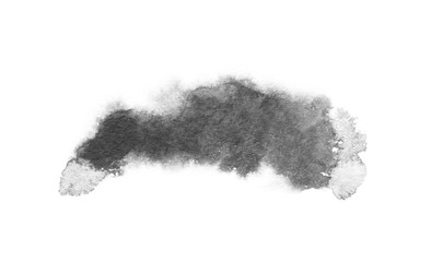 watercolor black and gray, grey texture splash isolated on white background, for text, banner, card, invitation, design for tag and label, logo, brand © wrongorright