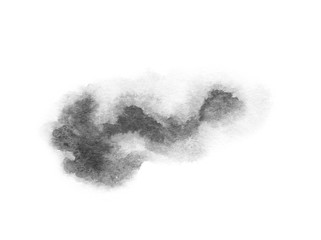 watercolor black and gray, grey texture splash isolated on white background, for text, banner, card, invitation, design for tag and label, logo, brand © wrongorright