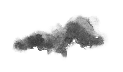 watercolor black and gray, grey texture splash isolated on white background, for text, banner, card, invitation, design for tag and label, logo, brand