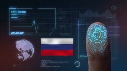 Finger Print Biometric Scanning Identification System. Russia Nationality - Powered by Adobe